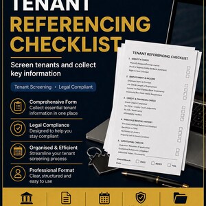 Vetting Tenant Details? UK Tenant Referencing Checklist | Background Checks & Due Diligence | Editable Word