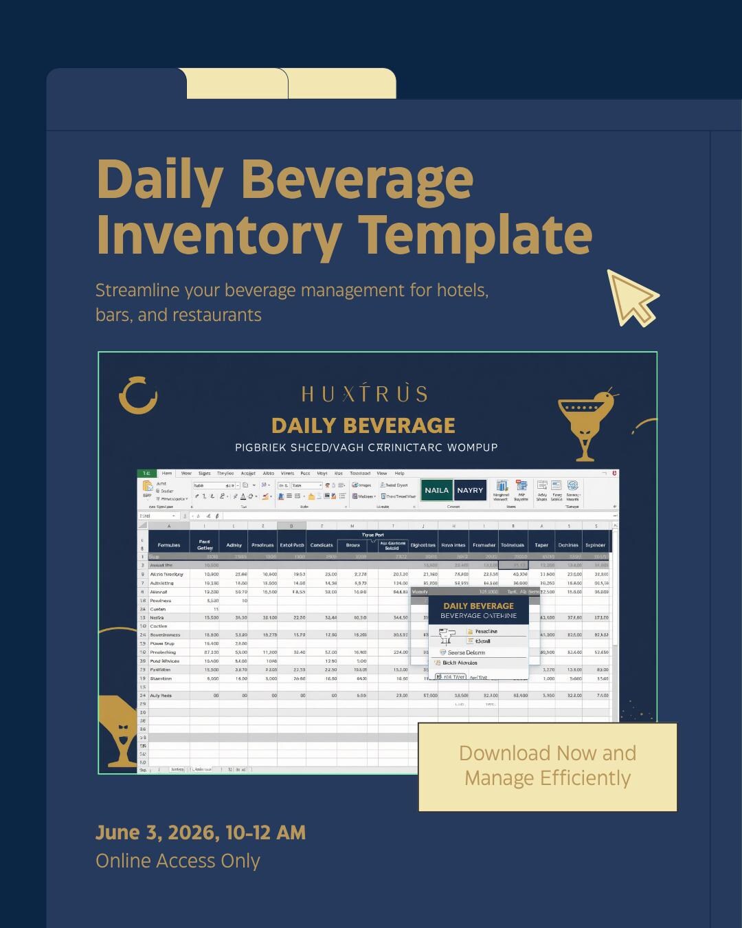 Daily Beverage Inventory Template Excel | Bar Restaurant PAR Tracking ...