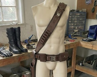 Inspiré de Starwars Mandalorian Belt Costume Cosplay Ceinture en cuir avec étui.