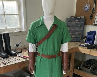 Costume de cosplay elfe inspiré de Link, tunique verte, tenue de héros fantastique, ensemble aventure