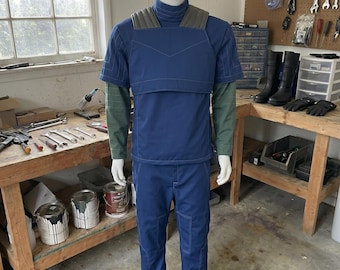 Sous-vêtement de combinaison bleu mandalorien inspiré de Starwars | Pièces souples de chasseur de primes et base de costume personnalisée Beskar