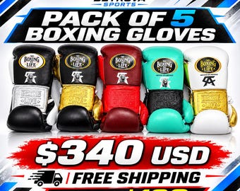 NBNL Bokshandschoenen voor sparren | Echt rundleer | No Boxing No Life Fight Gear (verpakking van 5 paar)