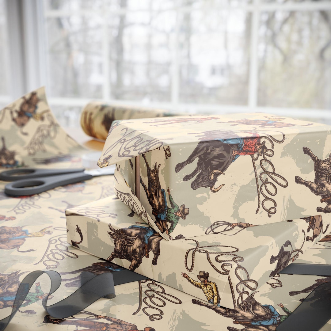 Vintage Rodeo Wrapping Paper | Rodeo Gift Wrap Roll - Etsy