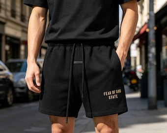 Pantalones cortos de fútbol de felpa esenciales, pantalones cortos de estilo casual urbano.