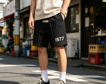 Essential Style 1977 Sweat Shorts,Streetwear Casual Shorts, Summer Loungewear