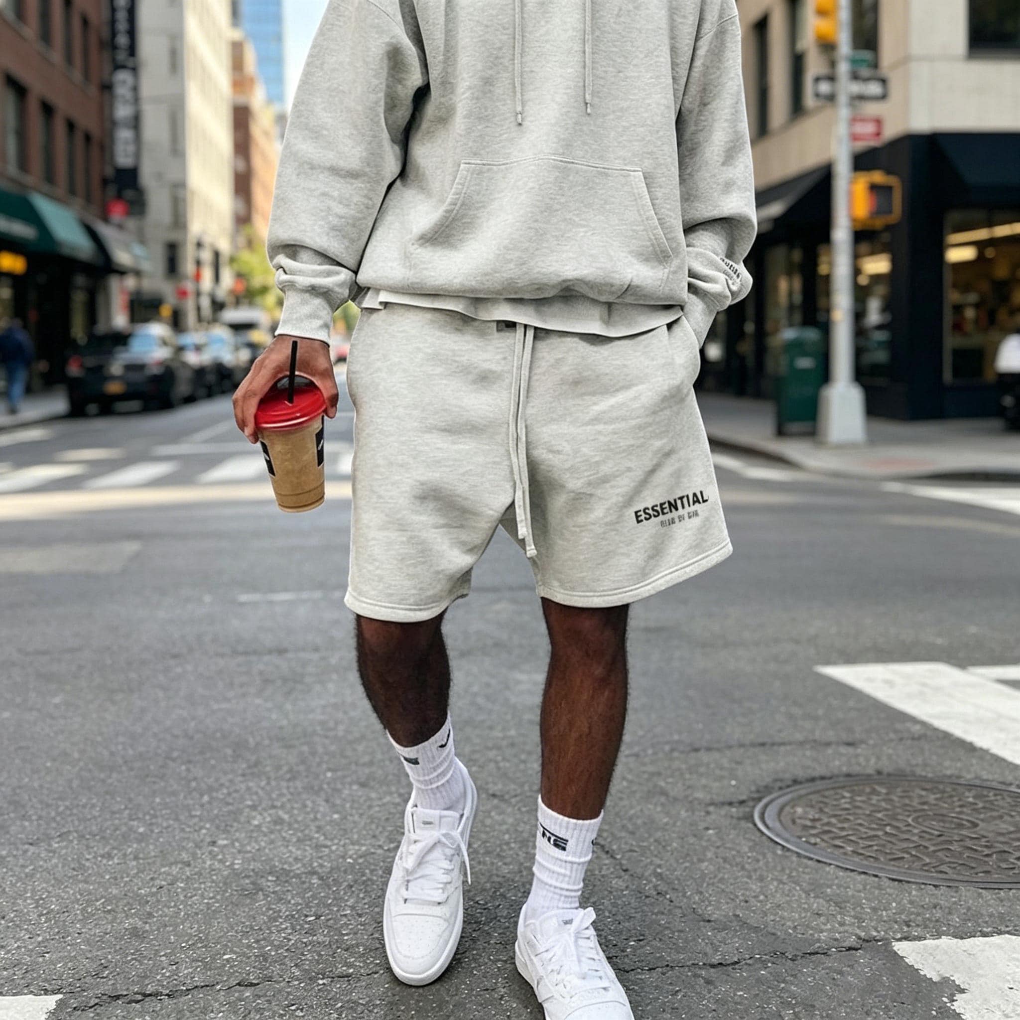 FOG Essentials Grey VolleyShorts Silver FEAR OF GOD 【公式通販】