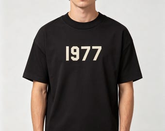 Essential 1977 Men's T-Shirt, Size Down Fit Casual Tee