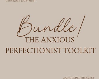 Kit de herramientas para perfeccionistas ansiosos / Hojas de trabajo para la terapia de la ansiedad / Pensar demasiado, crítico interno, descansar sin culpa