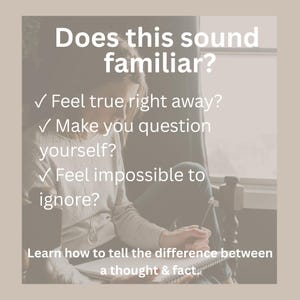 Thoughts Are Not Facts Worksheet | CBT Thought Record Printable | Overthinking & Anxiety Workbook | Therapist-Created PDF