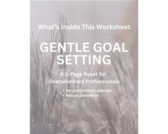 Hoja de trabajo para establecer objetivos de forma gradual / Imprimible para terapia contra el agotamiento, el exceso de pensamiento y la ansiedad