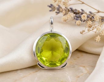 Lemon Topaz Gemstone Pendant, 925 Sterling Silver Vintage Jewelry, Gift For Her