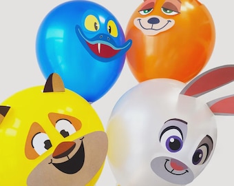 Zootopia Party Balloons Craft Printable for Kids