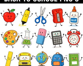 Back to School PNG, Cute School Supplies PNG, Teacher Shirt Design, Crayon Apple Pencil Notebook Graphic, Sublimation PNG, School Clipart