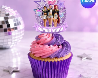 Personalized K-Pop Demon Hunters Cake Topper, Editable Birthday Cake Decoration, Huntrix Party Editable Template, Instant Digital Download