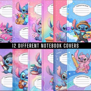 Mega Composition Book Cover Bundle, Canva Composition Notebook Design, Custom Composition Notebook, Stitch Notebook Cover, Instant Download