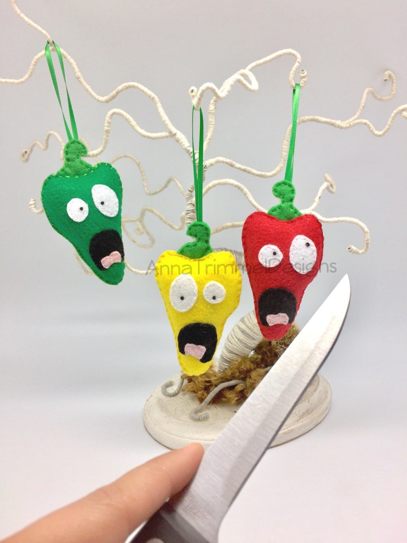 Bell Pepper Decor Felt Bell Pepper Ornament Eat Your Etsy UK