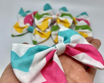 Colorful chevron bow tie, cat bow tie, collar attachment, dog bow tie, photo prop for pets, gift for pet owner, pet accessory, pet swag