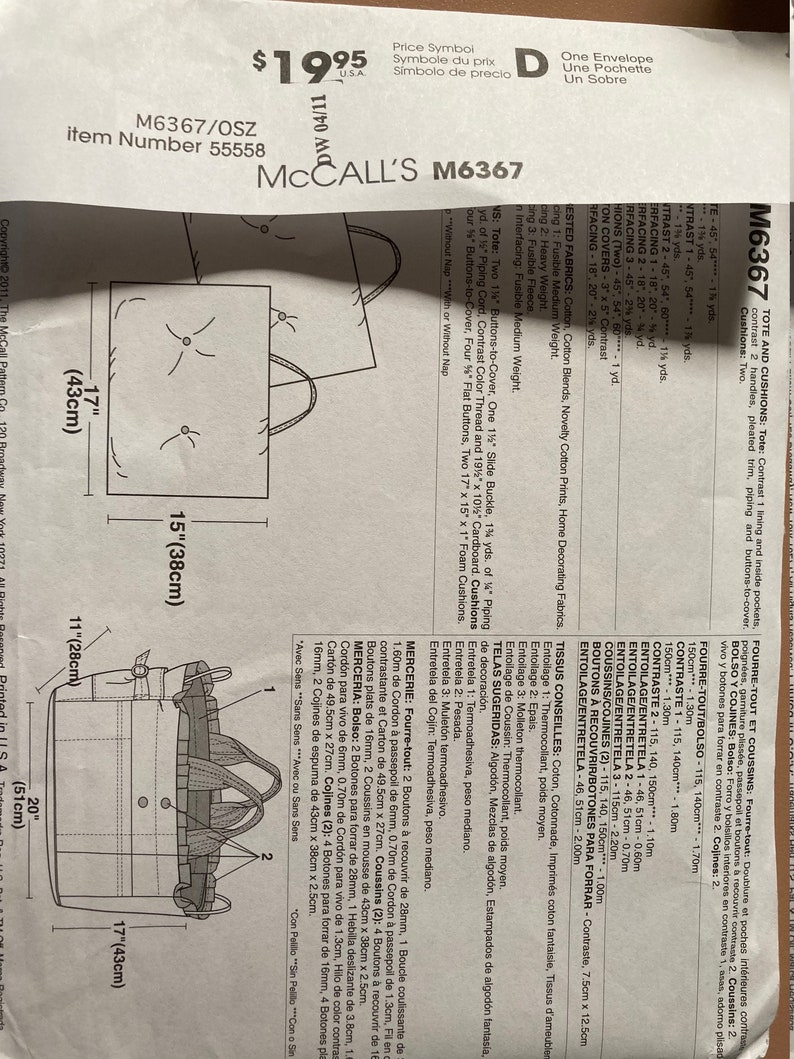Mccalls Pattern 6367