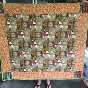 ADORABLE Jungle themed baby quilt