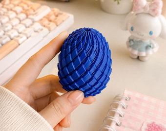 3D Printed Articulated Dragon Egg Fidget Toy | Sensory Desk Decor, ADHD Relief