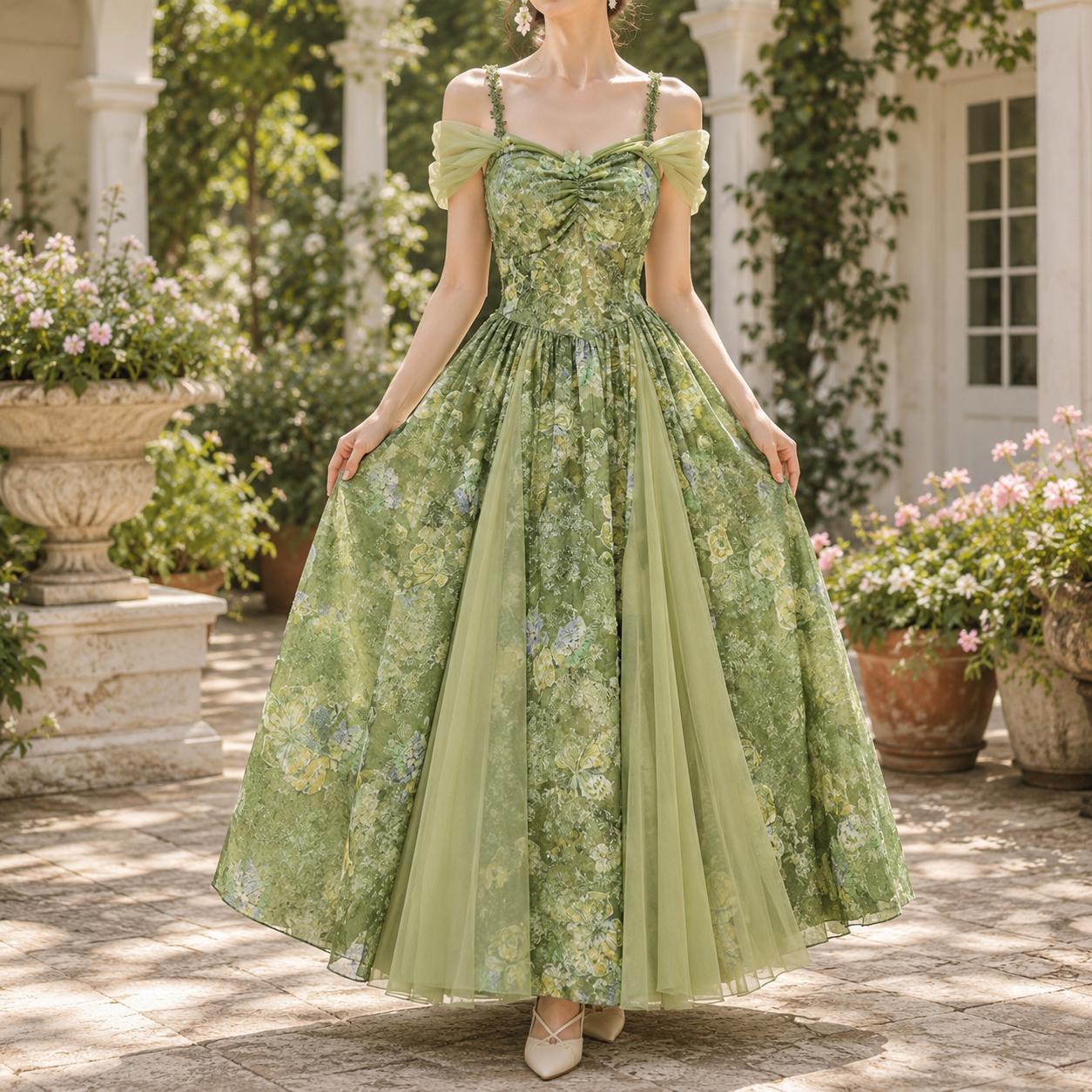 enchanted forest prom dress Style Emerald Green Beading Tulle Dress, Fairy,Eveni – PreppyDress drapes beautifully with cascading ruffles Enchanted Forest Prom Black Girl