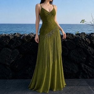 emerald green boho maxi dress Shine Bright High Neck Tulle Maxi Dress in Emerald green L