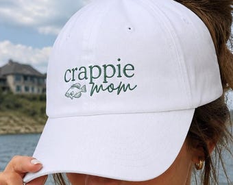 Crappie Mom Embroidered Baseball Cap | Fishing Angler Hat