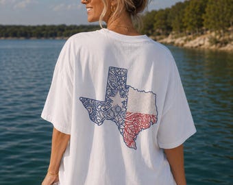 Possum Kingdom See Texas Flagge Komfort Farben T-Shirt, Patriotic Lake Life Shirt