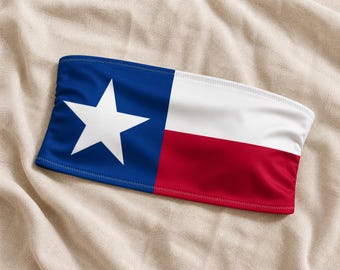 Texas Flagge Bikinioberteil, Vaterhafter Badeanzug, Lone Star Bandeau