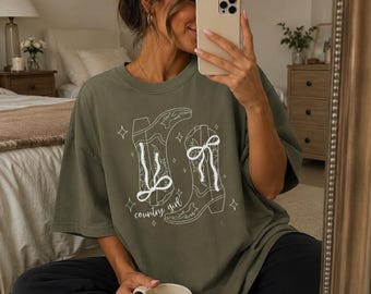 Comfort Colors Country Girl T-Shirt, stückgefärbtes Baumwoll-T-Shirt