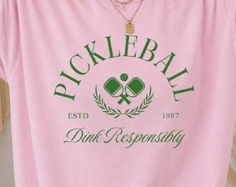 Comfort Colors Dink Responsribs Pickleball T-Shirt, lustiges Pickleball T-Shirt für Spieler