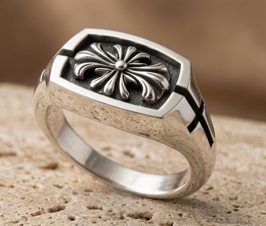 925 Cross Rings Male - Etsy