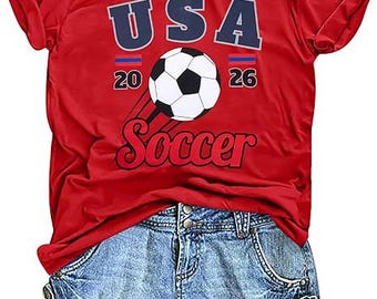 BANGELY Soccer Cup 2026 Shirt Women USA Football Match Season Jersey Game Day T-Shirt Funny Soccer Graphic Short Sleeve Shirt