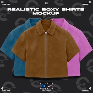 Streetwear Boxy Shirt Mockup PSD& Procreate | Oversized T Shirt Mockup | Streetwear Mockup | Editable | High Resolution 4k | Clothing Mockup