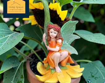 Set of 3 Hanging Flower Fairy Ornaments, Resin Miniature Garden Accessories