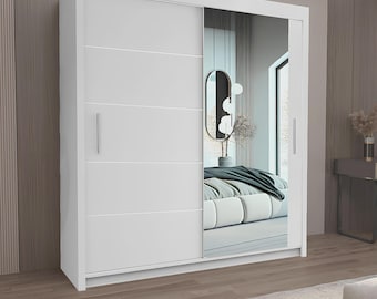 LYON Sliding Door Wardrobe with Mirror – Multiple Sizes & Colours