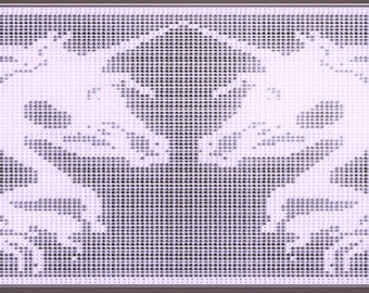 Filet Crochet Pattern "Unicorn Union', pdf, instant download