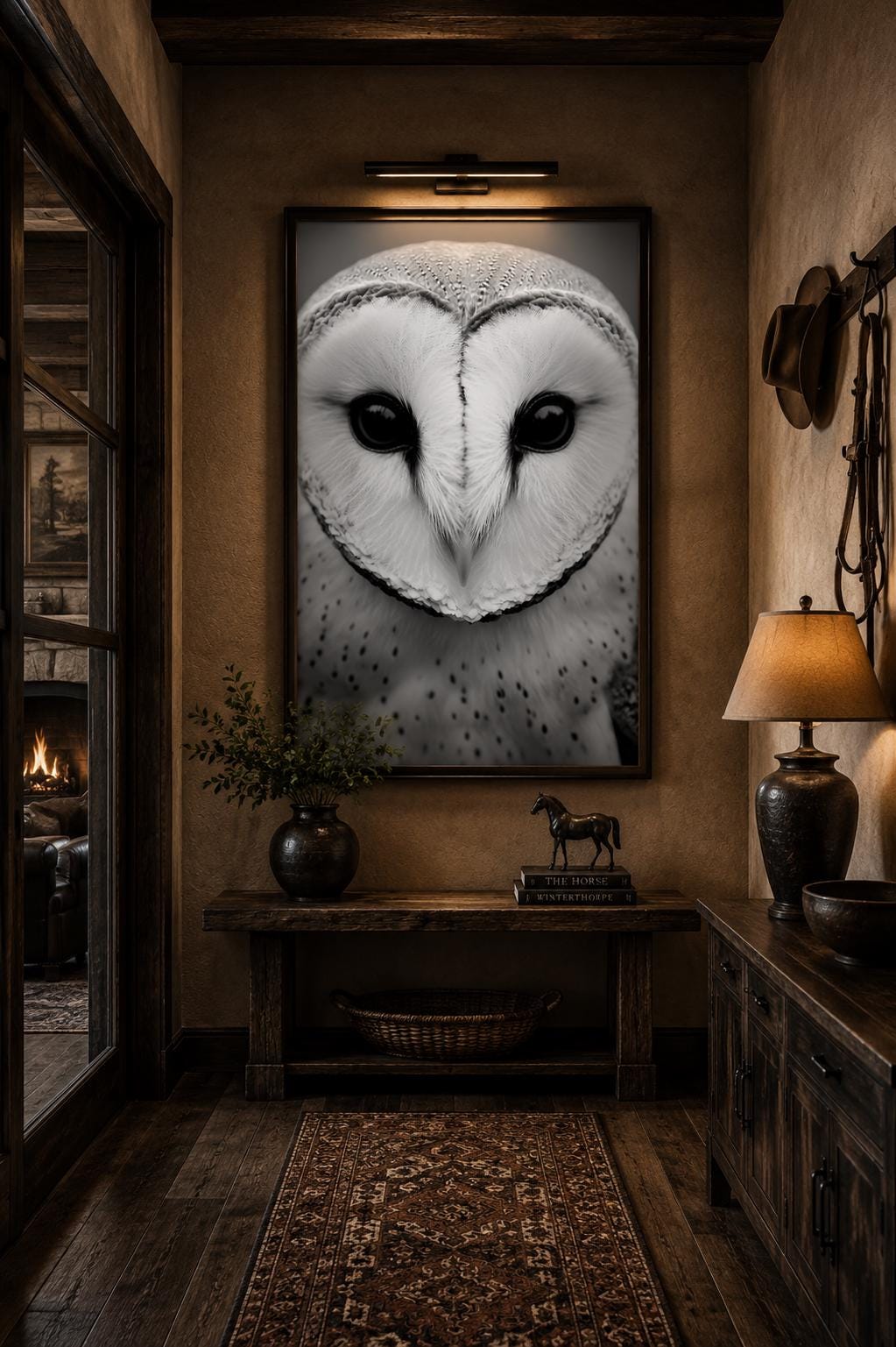 Barn Owl Fine Art Print | Black White Wildlife Wall Art | Museum Quality Matte Print | Owl Portrait 