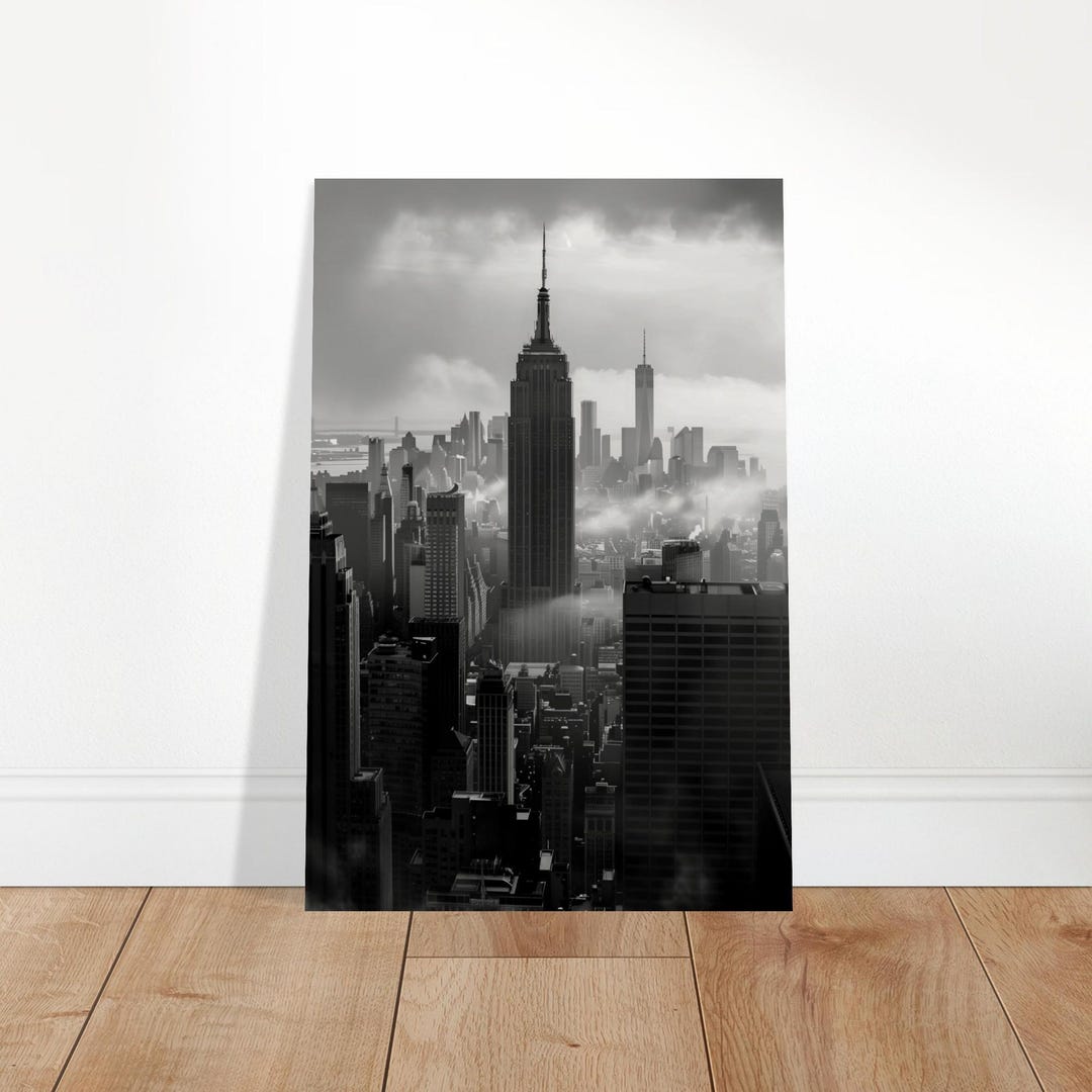 New York Skyline Black and White Print, Empire State Building Wall Art ...