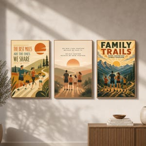 Running Family Wall Art Bundle Printable | Family Runner Quote Poster Set | Best Miles We Share Digital Print | Family Runner Decor