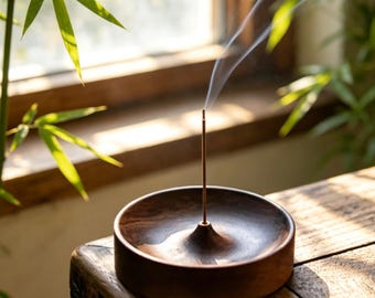 Massief walnotenhout wierookstokjeshouder Minimalistische wierookbrander in zen-stijl voor meditatie