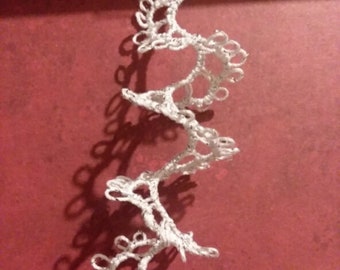 Handmade Tatted Christmas Ornament - Icicle Set of 2