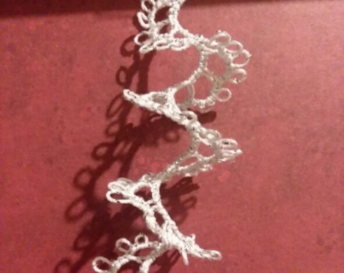 Handmade Tatted Christmas Ornament - Icicle Set of 2