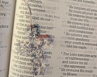 Handmade Tatted Lace Cross Bookmark