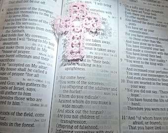Tatted Lace Cross Bookmark | Orchid Pink Handmade Heirloom Keepsake