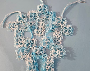 Handmade Tatted Lace Cross Bookmark