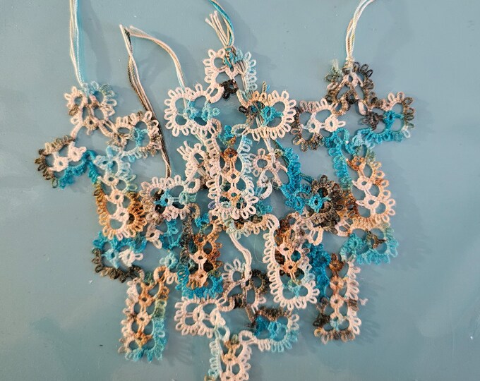 Handmade Tatted Lace Cross Bookmark