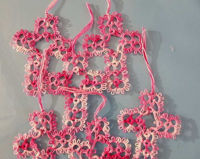 Handmade Tatted Lace Cross Bookmark