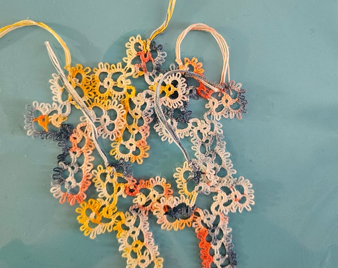 Handmade Tatted Lace Cross Bookmark