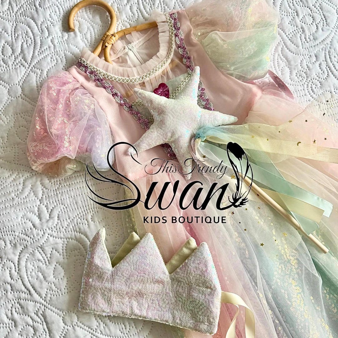 rainbow unicorn birthday dress | Optional Accessories Set Size:2XL (16) Sweet Wink dress up color_Red Black Long Sleeve Ball